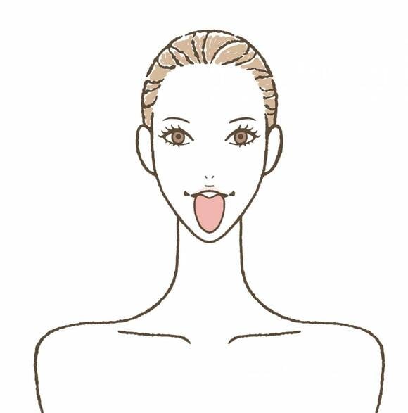 舌を出す女性イラスト