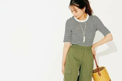 40代50代のプチプラ「ボーダーTシャツ」の選び方。上品見えする着こなしテク2つ