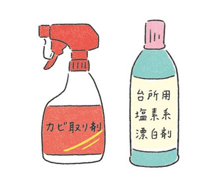 カビ取り剤と台所用塩素系漂白剤