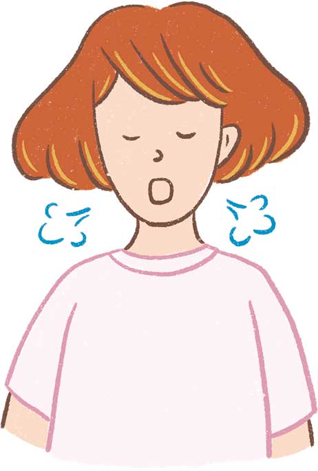 イラスト女性口をあける