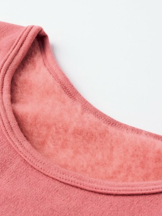 ワシオ もちはだ® もちぴた3 ロンクルシャツ ダスティピンク 首元