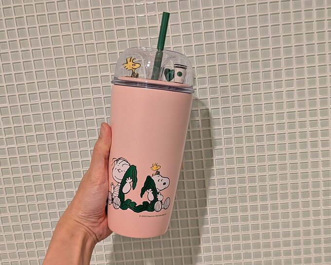 PEANUTS ステンレスコールドカップタンブラー ピンク