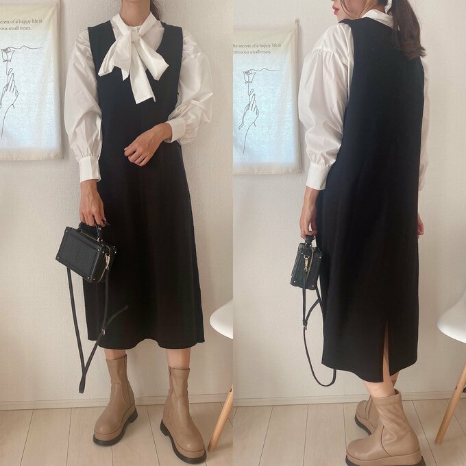 ボウタイつきブラウス