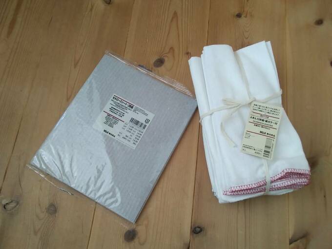 無印良品のセルロースシートと落ちワタふきん