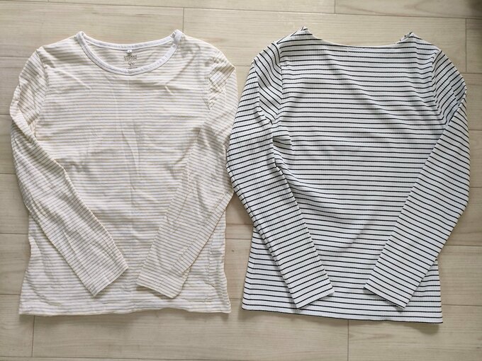 （部屋着兼カットソー。朝に着替えたら外出時は上着を着て出かけます）