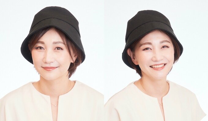 帽子をかぶった女性比較
