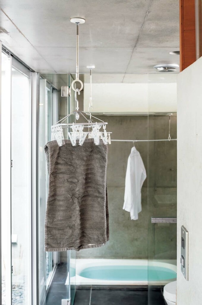 ホスクリーンで干している様子