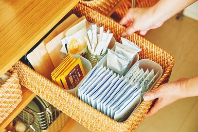 無印良品の万能ボックス。引き出しの中や洗面台、サイズ豊富で家じゅうスッキリ