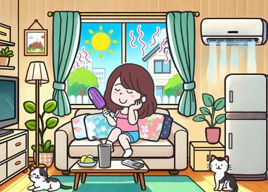 暑い日は涼しい部屋でのんびり…どこが違う？5つ見つけたらエラい＜間違い探し＞