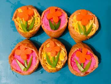 業務スーパーでひな祭り！ひと口サイズのお花ちらし寿司