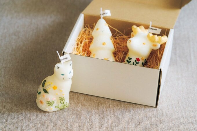 ハンドメイドのキャンドル