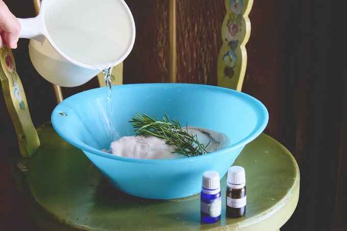 旦那さんの体を拭くときもハーブを活用