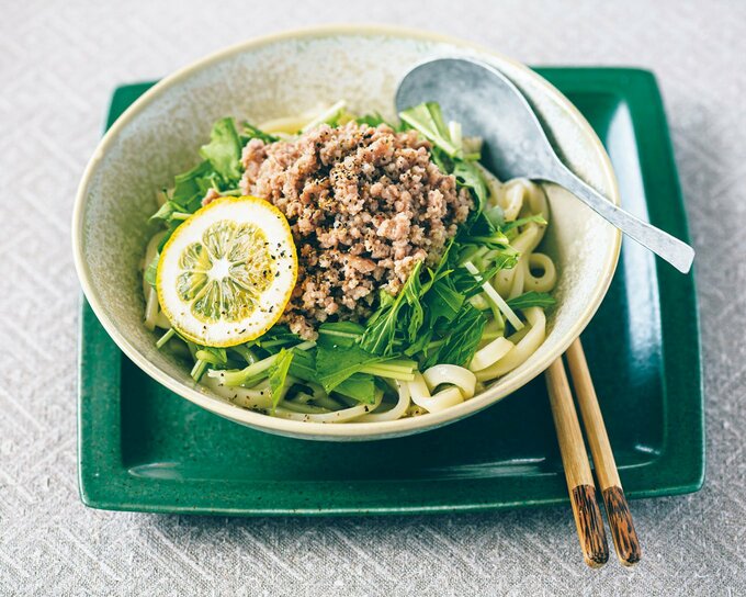 塩レモンそぼろのあえうどん