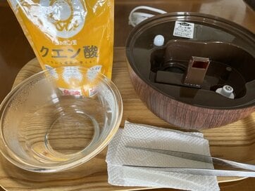 加湿器の掃除にはホットクエン酸パックが効果的。白い水アカ汚れもすっきり