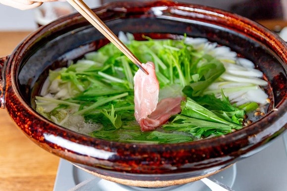 青菜をのせるとよりきれい