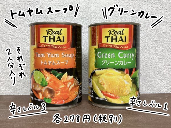 トムヤムスープとグリーンカレー