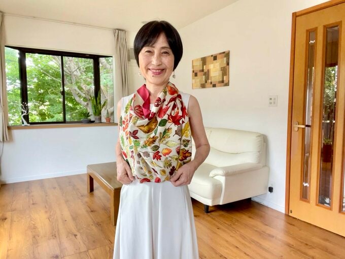 エプロン風に結んだライフさん