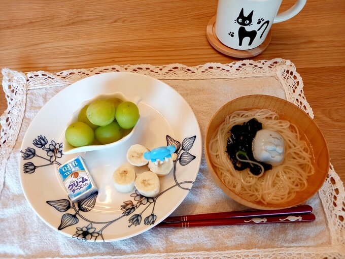 にゅうめんと果物