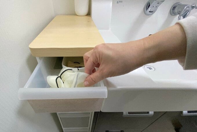 収納されたヘアゴム