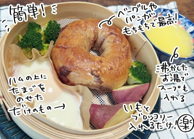 せいろに食材を載せている様子