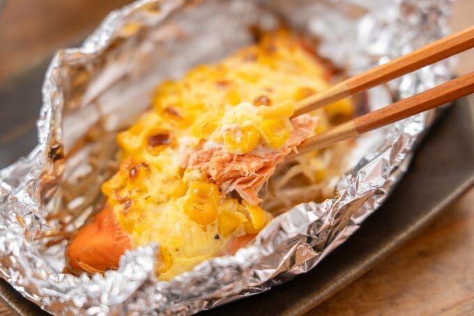 鮭のホイル焼き完成