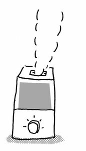 加湿器などで部屋の湿度を保つ