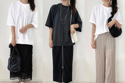 アラフォーがGUで思わず2色買いした「Tシャツ」。気になる二の腕もお尻もカバー