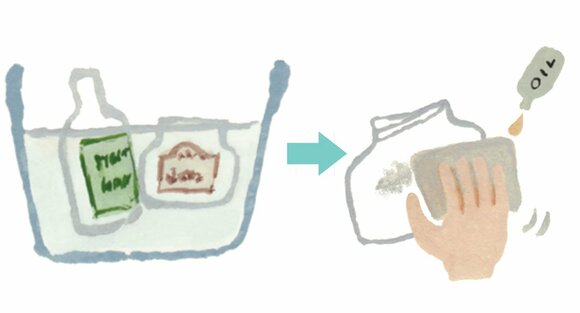 ビンのラベルのはがし方