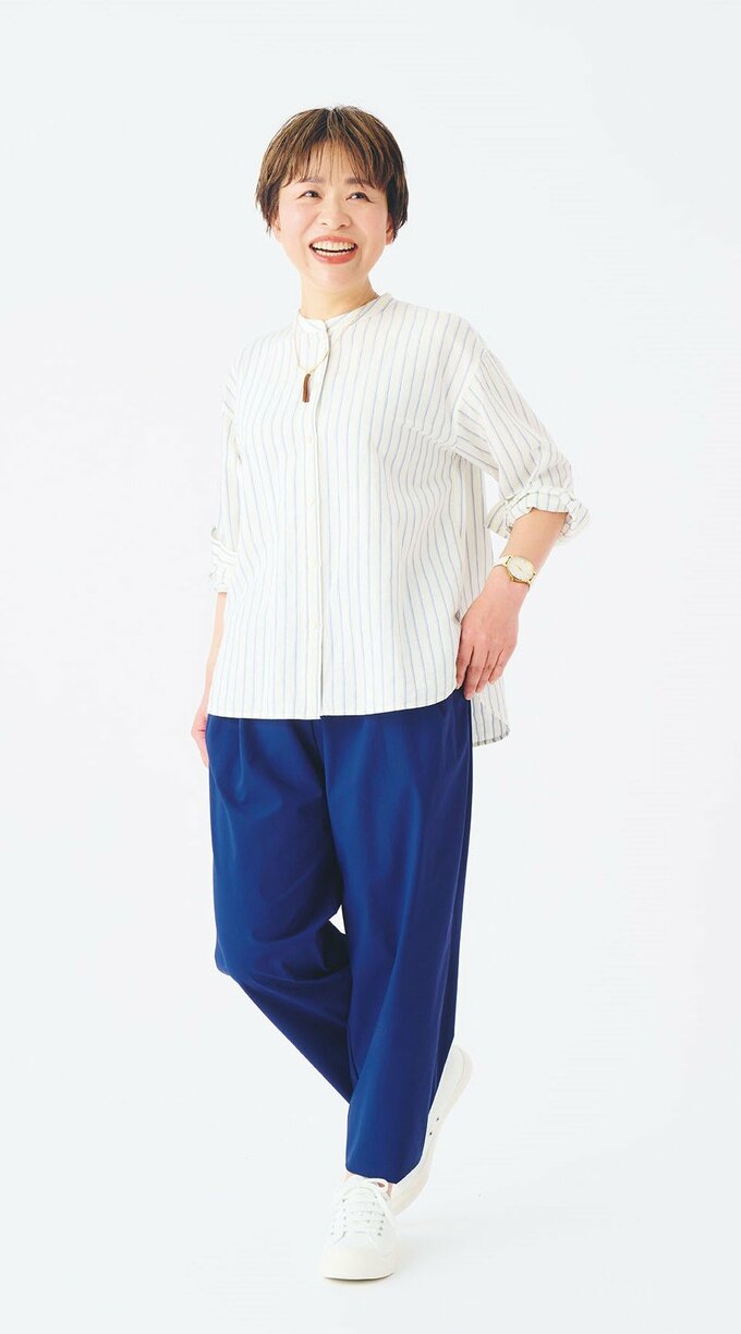 ユニクロのリネンシャツのコーディネート