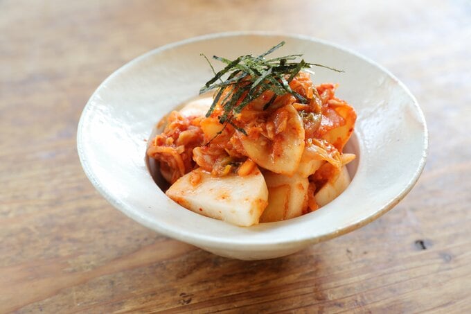 長いものキムチツナあえ