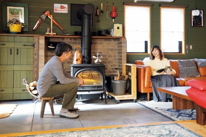 土間の薪ストーブ