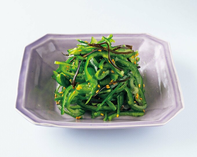 ピーマンの塩昆布あえ