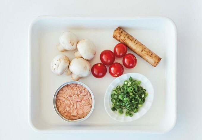 ゴボウトマトツナなど