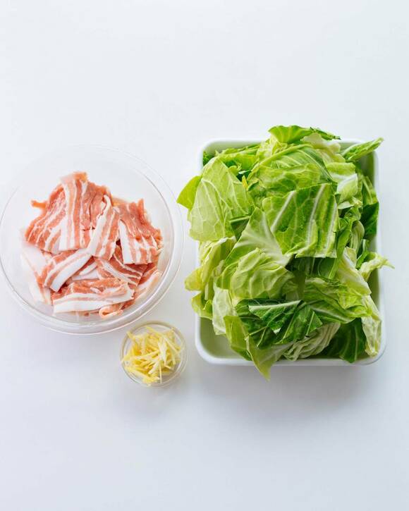 豚バラとキャベツとショウガ