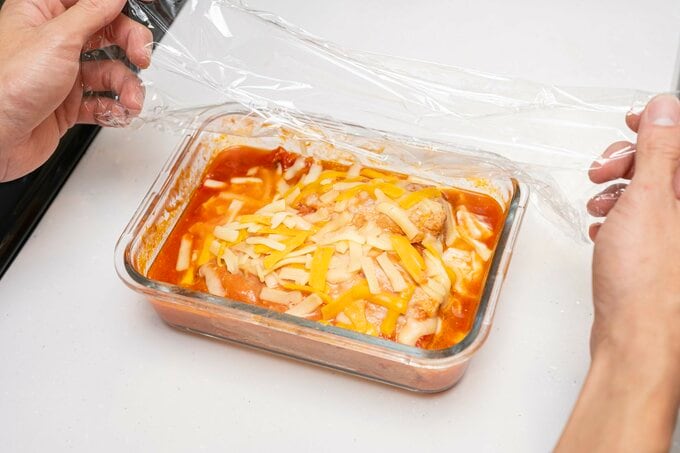 余熱で火をとおす様子