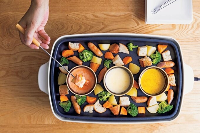 ホットプレートに野菜