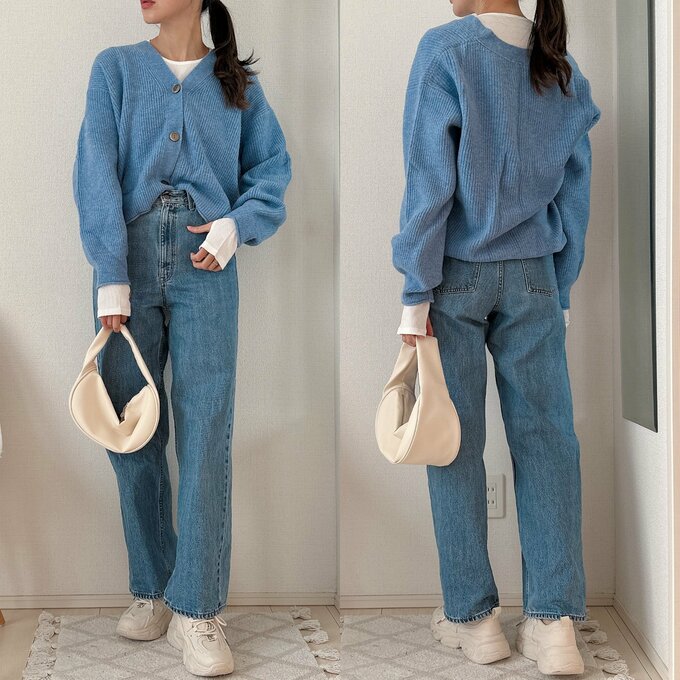 スタイルヒートリブロングスリーブTコーデ