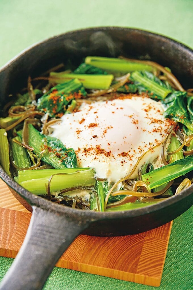 小松菜の巣ごもり風