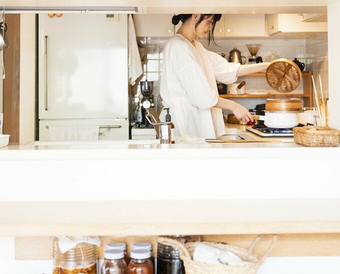 調理中のasakoさん