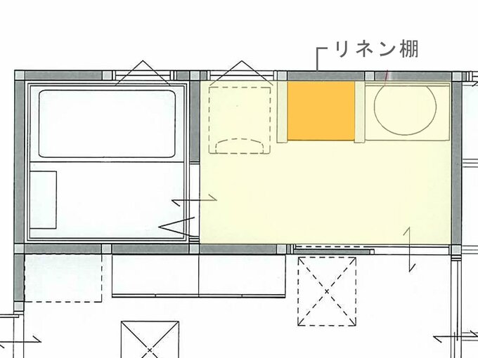 筆者の脱衣室の図面