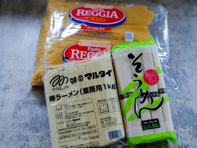 業スー パスタ、ラーメン、そうめん