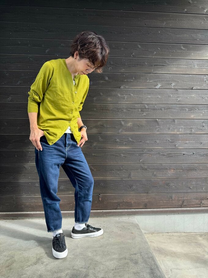 グリーン　カーディガン