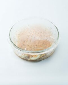 加熱後、しばらくおいて余熱で火をとおす