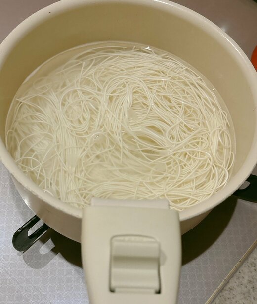 そうめんをつくっている最中
