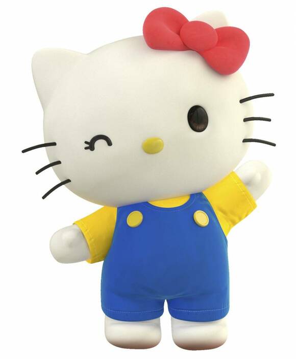 左手をあげるキティちゃん