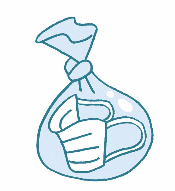 イラスト袋にマスク