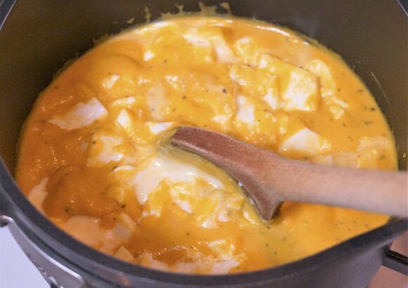 ゆっくり混ぜていく