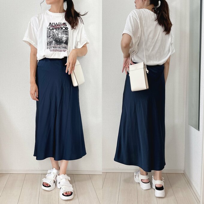 ロックTシャツと合わせたカジュアルコーデ