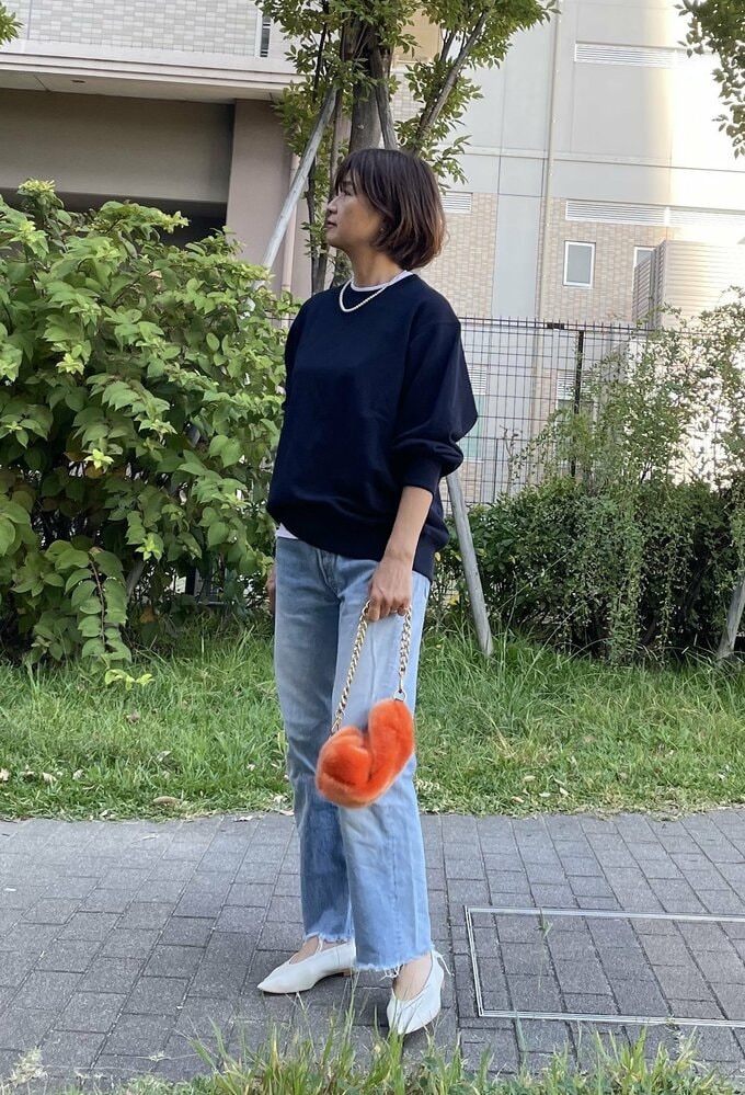 河村さんユニクロのスウェットコーデ3