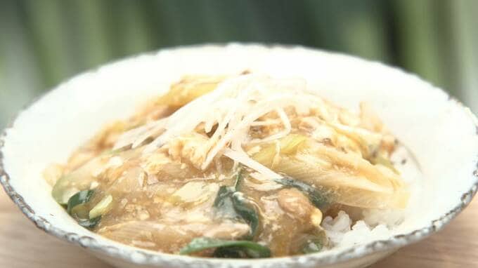 ネギ豚とろ玉丼